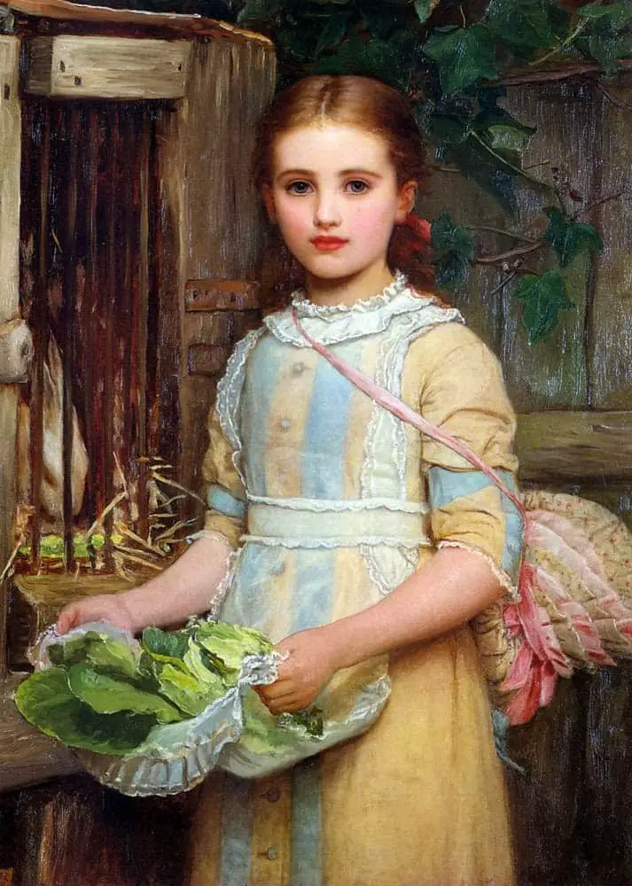 Kate Perugini - Portrait of Agnes Pheobe Burra (aka Feeding the Rabbit)