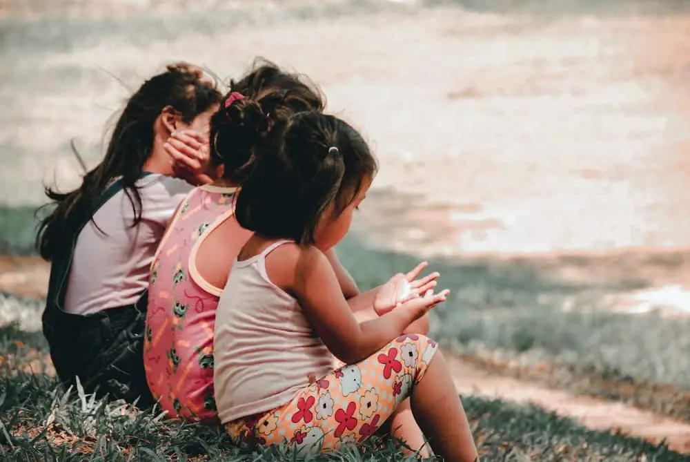 three girls sitting