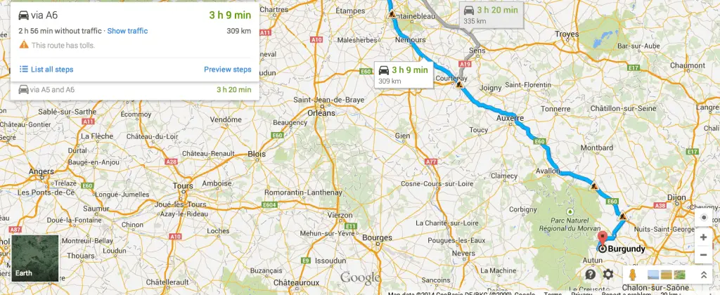 Paris to Burgundy