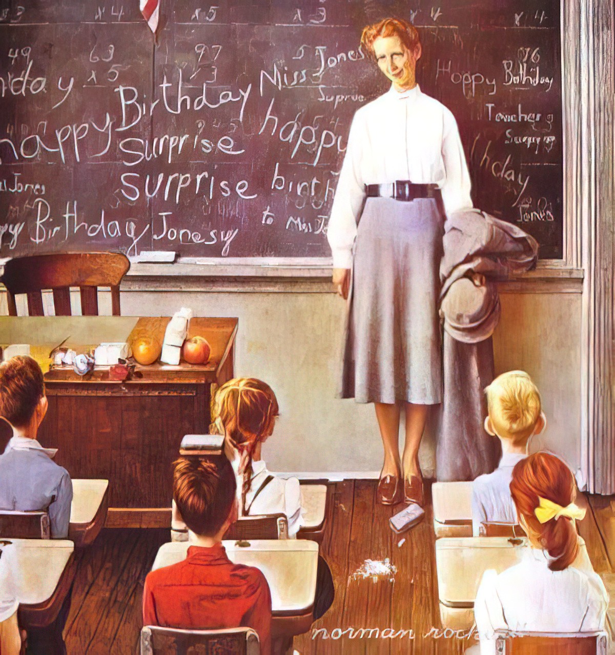 teacher blackboard norman rockwell