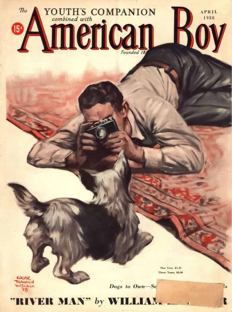The American Boy, April 1938. Art by Edgar Franklin Wittmack