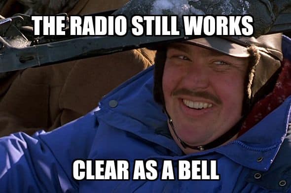 The radio still works clear as a bell