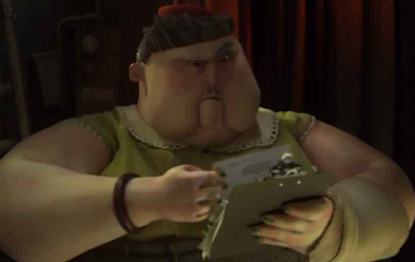 Mrs Henscher, smelling of too much perfume