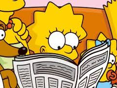 Lisa Simpson reading newspaper