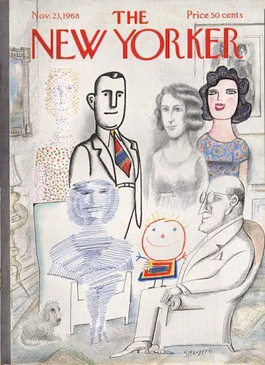 Saul Steinberg, 1968 character illustration