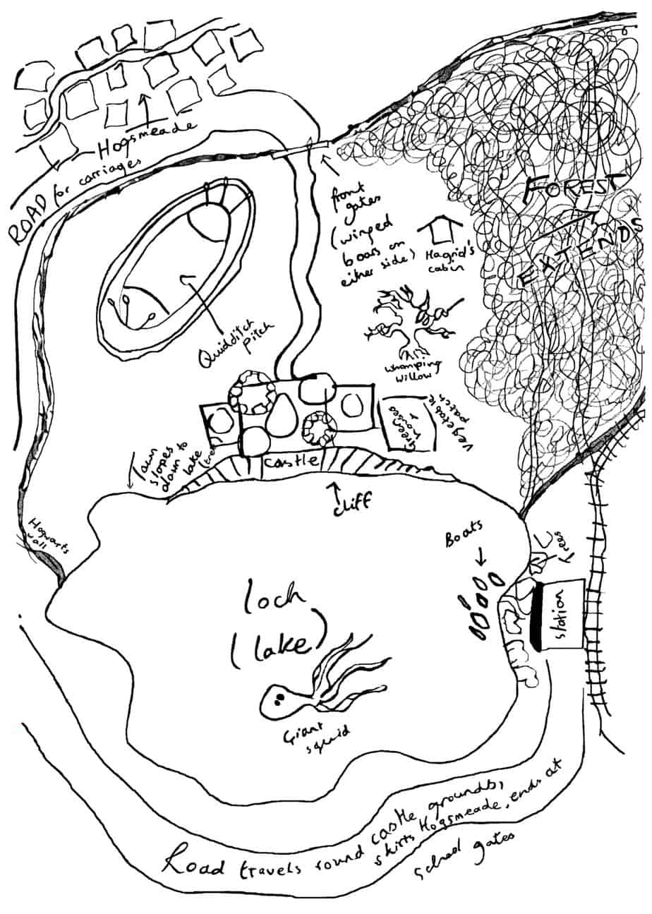 J K Rowling sketch map