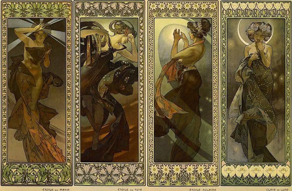 Alphonse Mucha- The Moon and the Stars