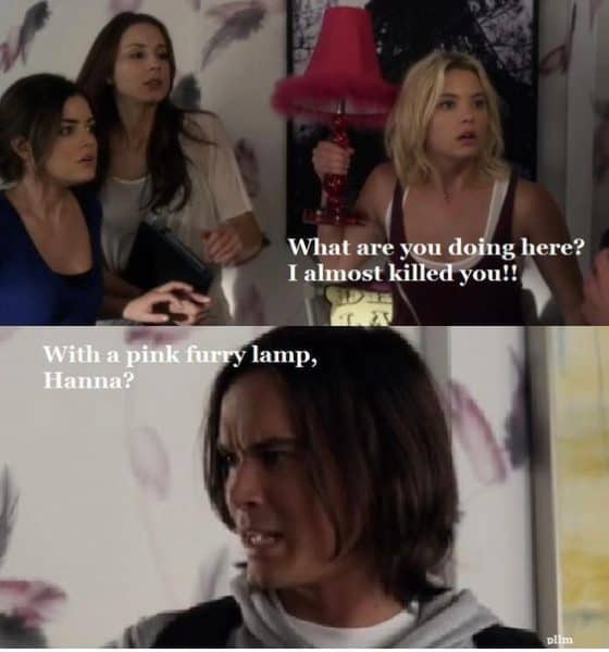female injures male trope from pretty little liars