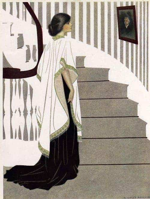 C. Coles Phillips (American artist and illustrator, 1880-1927) stairs