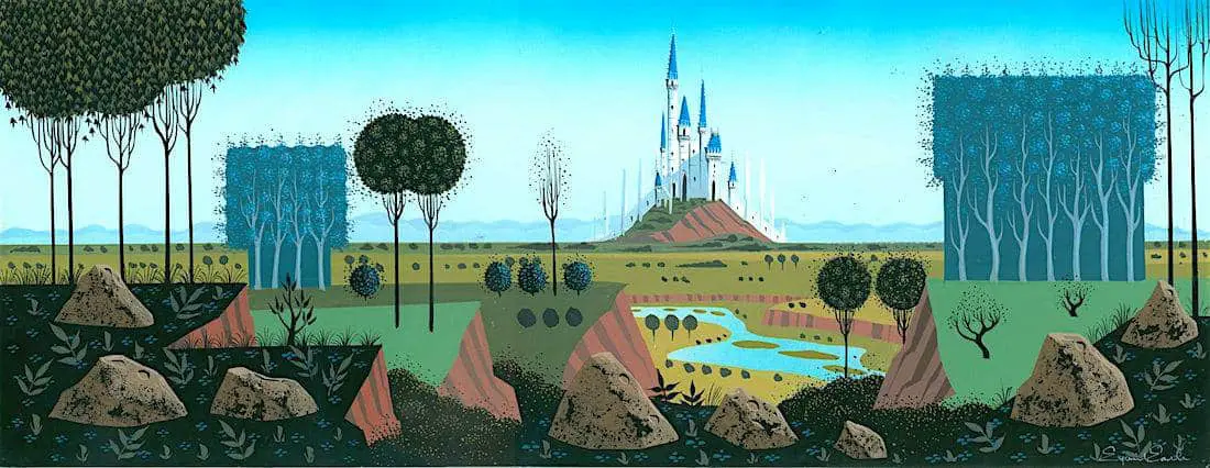 Eyvind Eearle ca.-1959- Sleeping Beauty cconcept painting for Disney