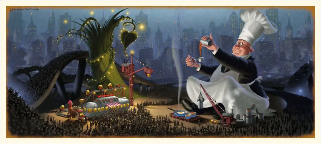 Jack and the Baked Beanstalk cityscape