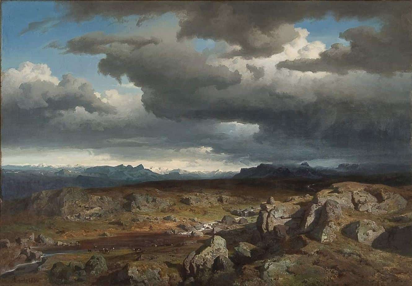 Hans Fredrik Gude (1825 - 1903) Norwegian Mountains, 1856