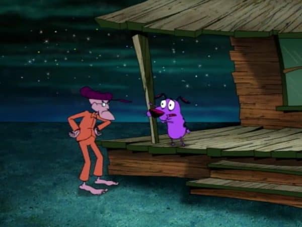 Eustace at least checks out the surroundings but — bad luck — the aliens aren't there right at that moment.