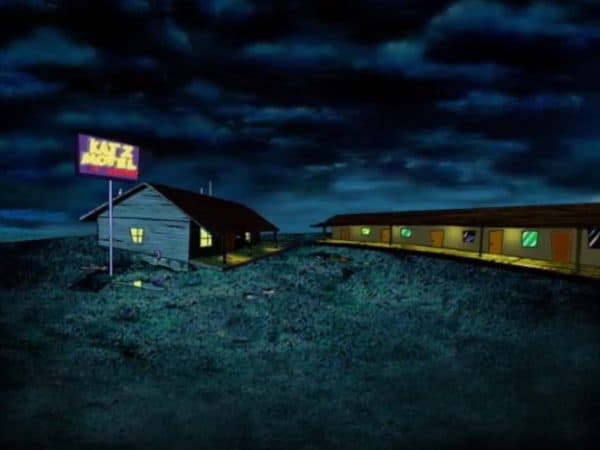 Establishing shot of the Katz Motel.