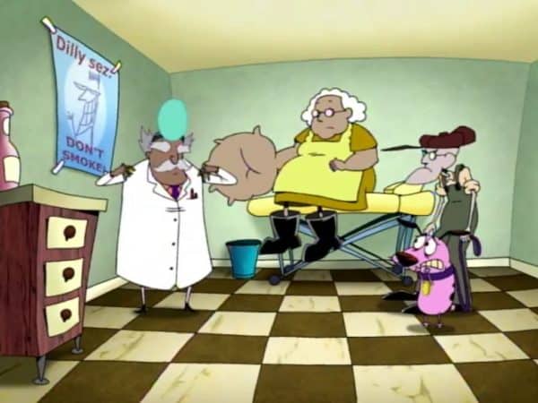 The colour palette is significantly different here to show that the characters are away from the house.