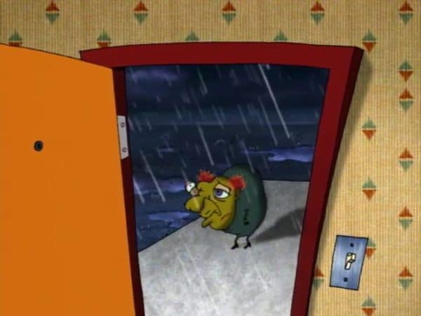 Here we see the Hunchback on the other side of a door.