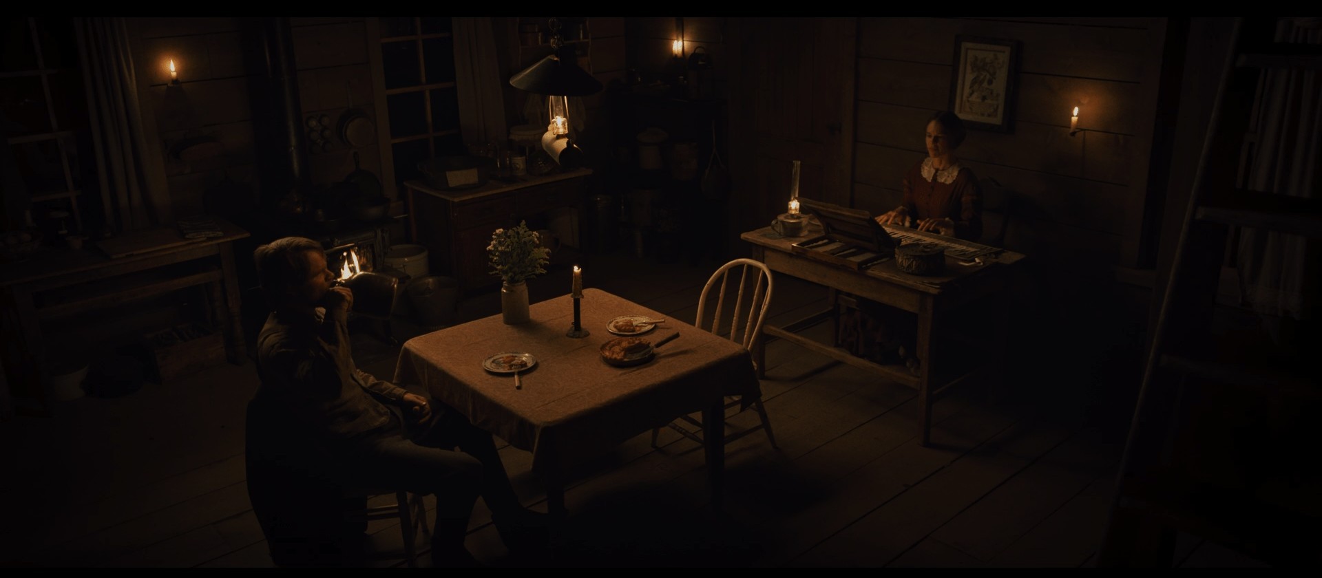 The Homesman after dinner piano cloth