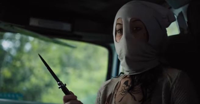 I Don't Feel At Home In This World Anymore knife and mask