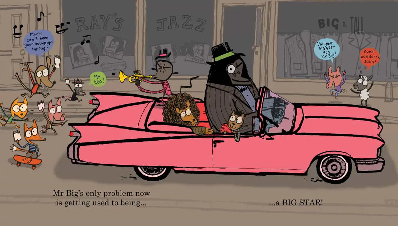 Mr Big in a pink cadillac