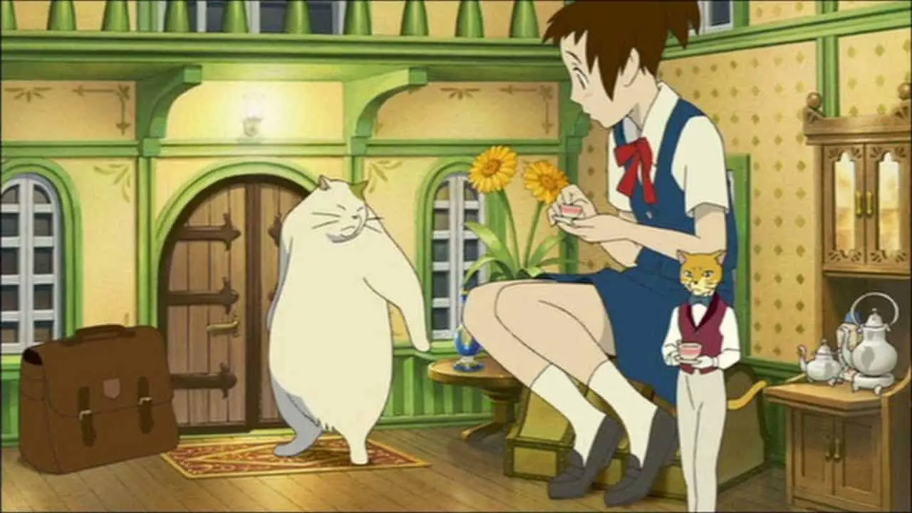 The Cat Returns tea drinking scene