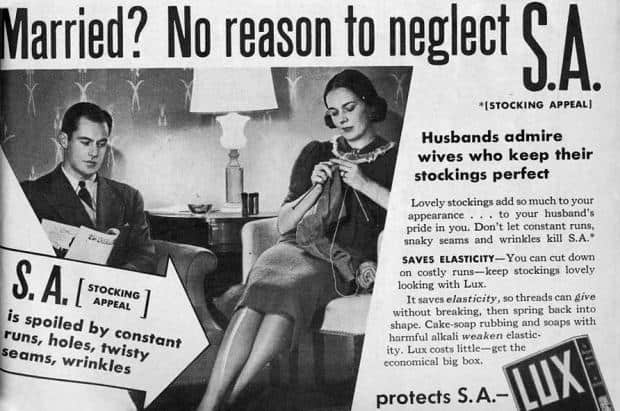 1960s ad telling women to keep stockings perfect