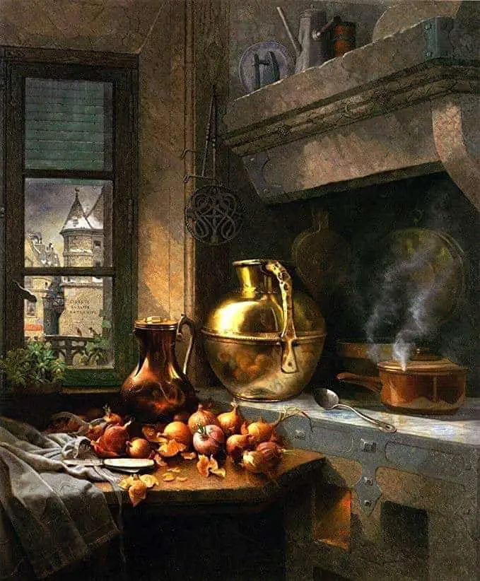 Edwin Deakin (British-American, 1838 - 1923) Kitchen Corner, 1883