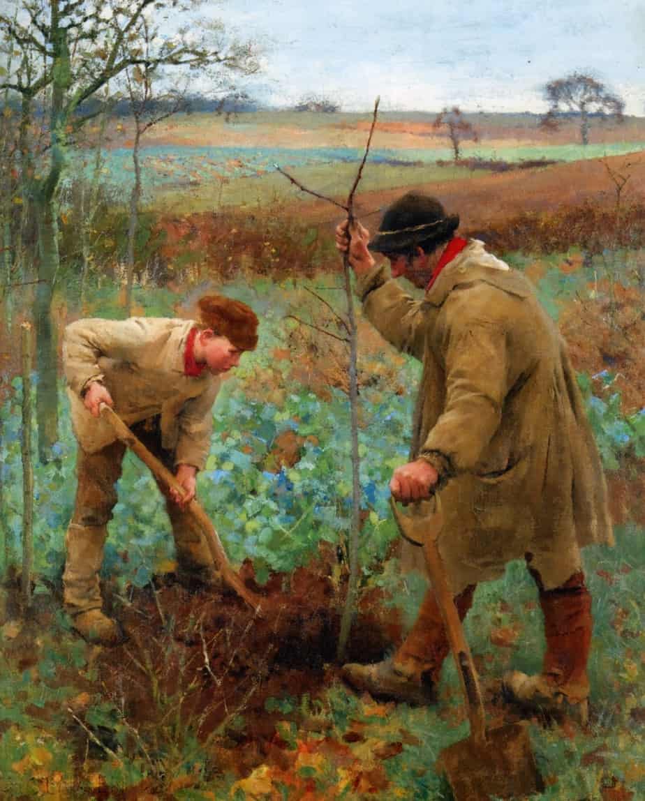 George Clausen - Planting a Tree 1888