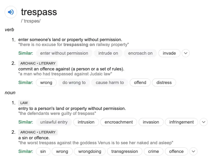 trespass definition