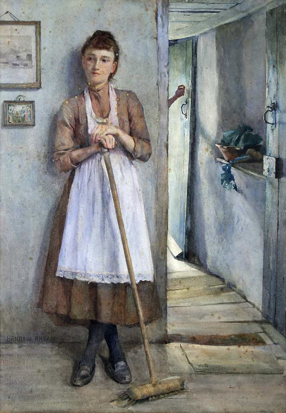 Henry Meynell Rheam - A Maid Sweeping