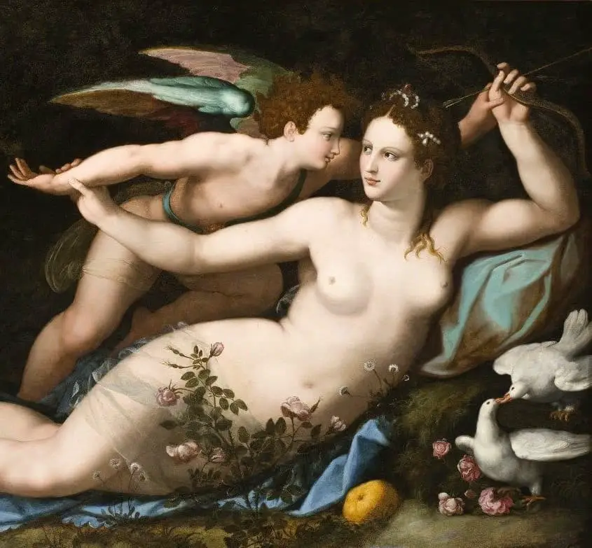 Alessandro Allori (Florence, 1535-1607), Venus disarming Cupid (detail), circa 1570, oil on wood.