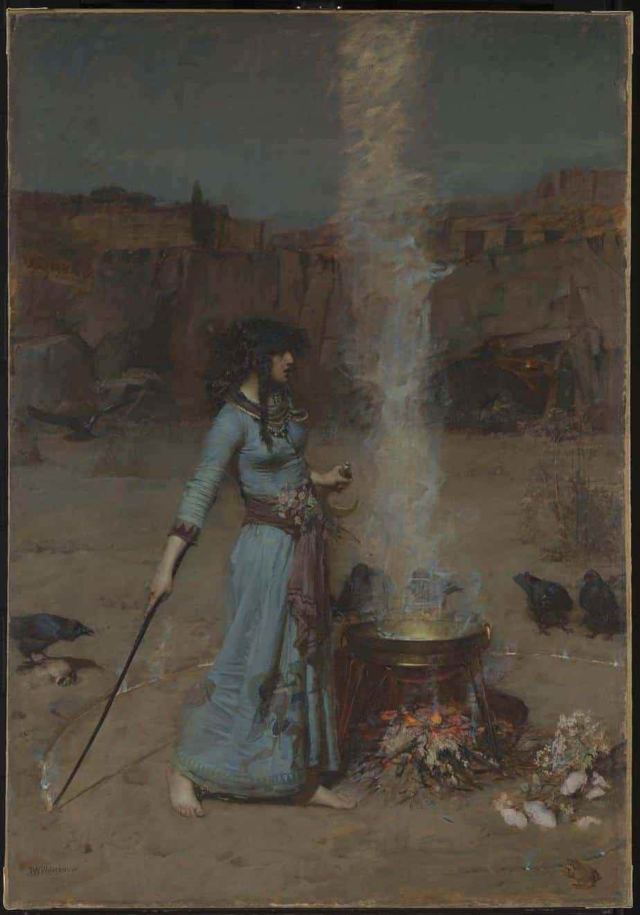 The Magic Circle 1886 by John William Waterhouse 1849-1917