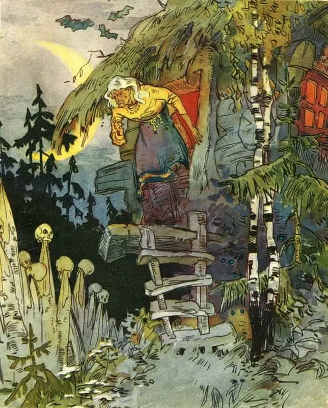 Vladimir Panov ‘Russian fairy tales’ by A. Nechaev, 1959 Baba Yaga's house