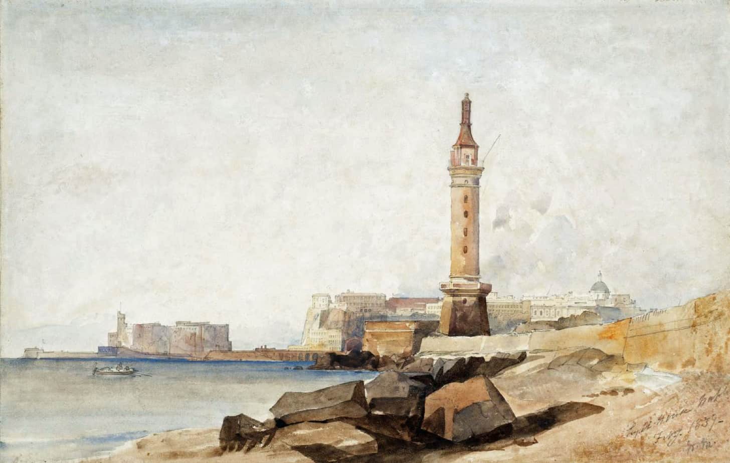 William James Müller - Lighthouse, Naples 1839
