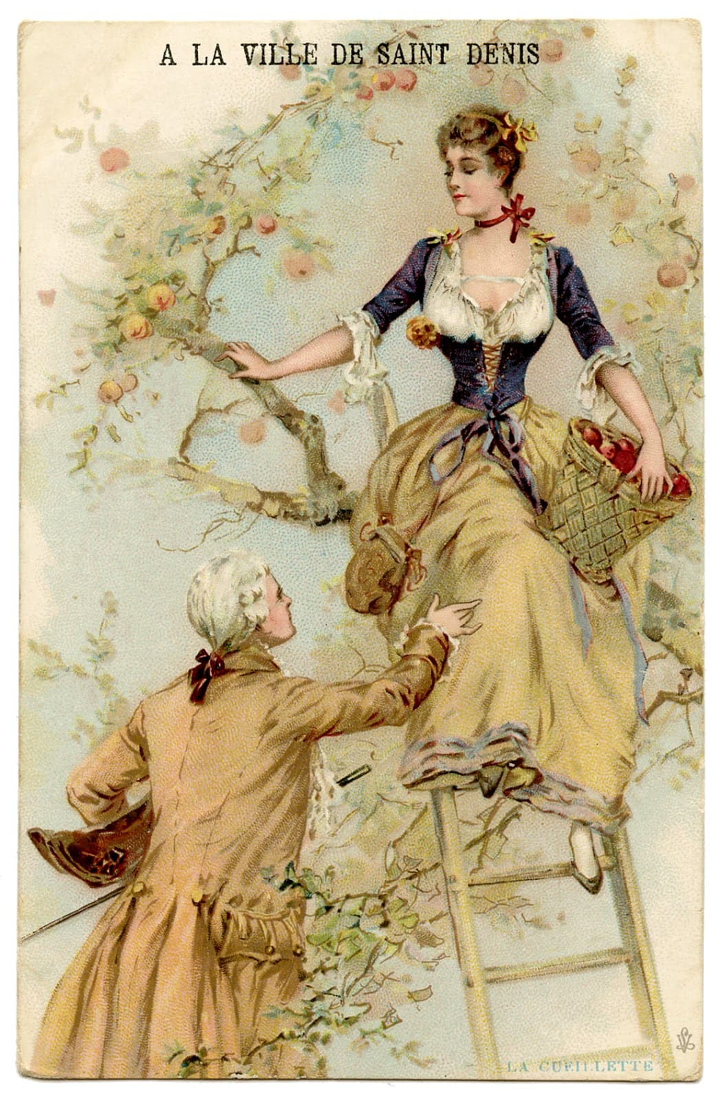 An advertising card, French, late nineteenth or early twentieth century
