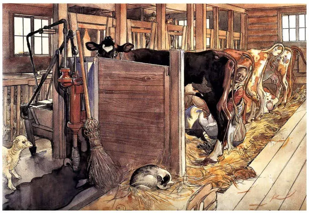 This watercolour illustration is by Carl Larsson