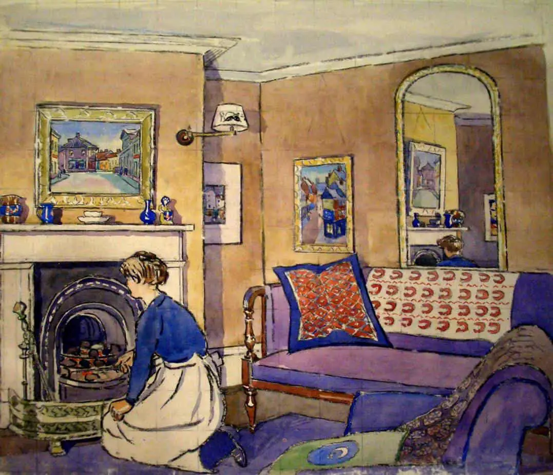 Interior with Maid c.1913 Douglas Fox Pitt 1864-1922