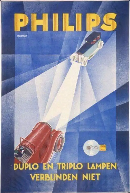 Dutch advertisement for Phillips headlamps