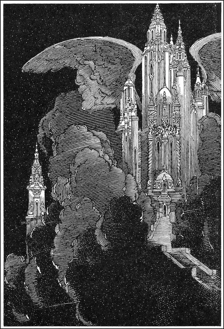 Franklin Booth (1874-1948) winged castle