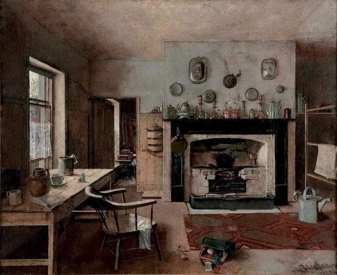 Frederick McCubbin (Australian, 1855 - 1917) Kitchen at the Old King Street Bakery 1884