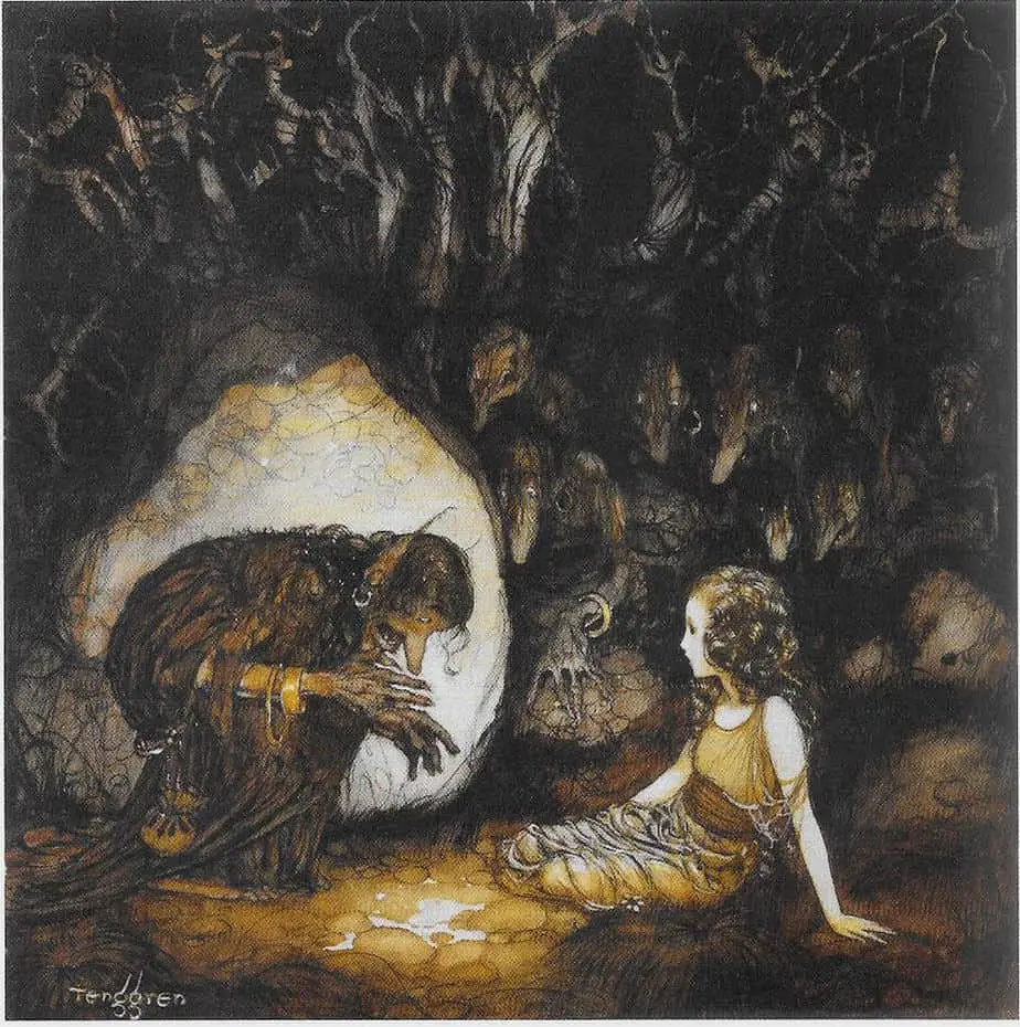 Gustaf Tenggren cave, with influence of John Bauer, 1925