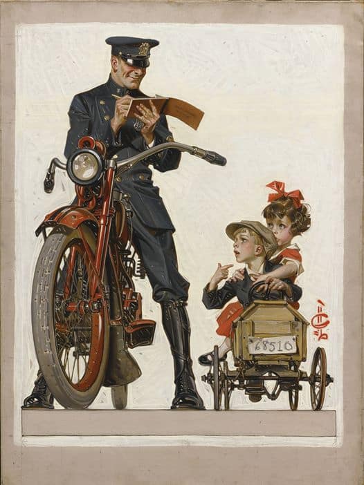 Joseph Christian Leyendecker (German/American,1874-1951) Traffic Stop, 1922