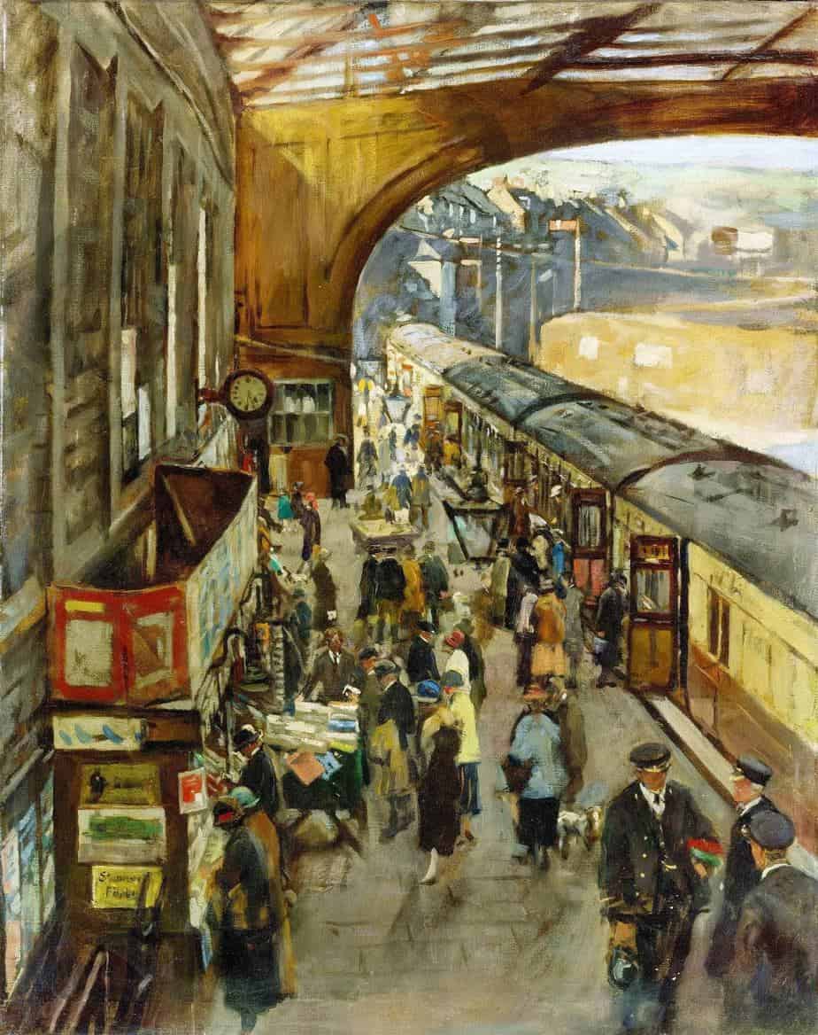 Stanhope Forbes (1857 - 1947) The terminus Penzance station