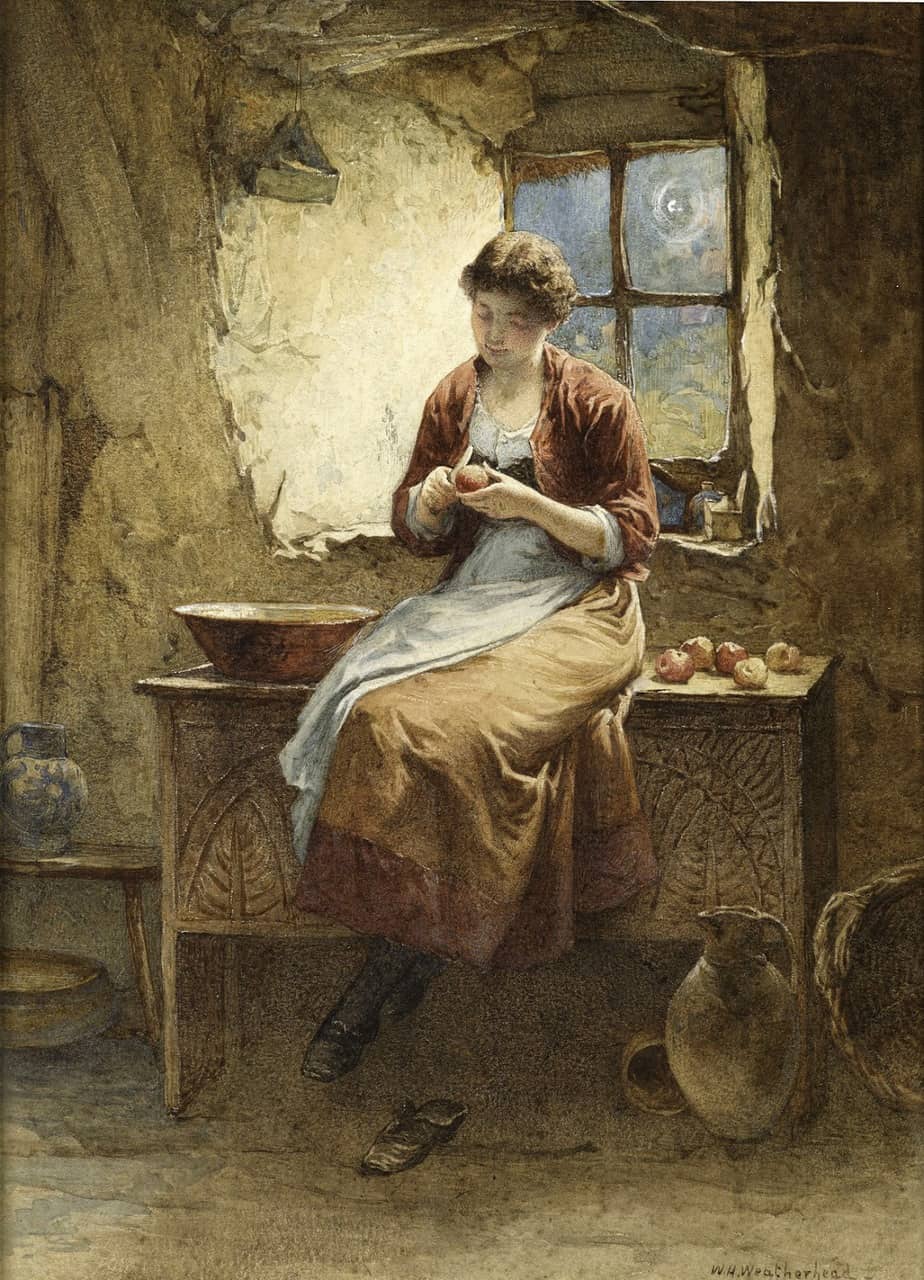William Harris Weatherhead - Peeling Apples for a Pie 1886