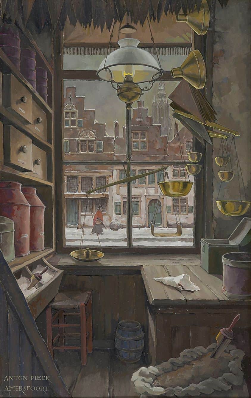 Anton Pieck (Dutch,1895-1987) - Grocery store on 't Havik, Amersfoort