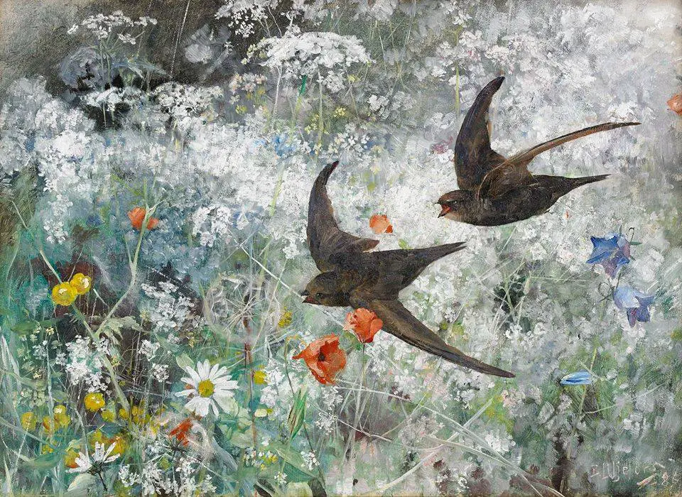 Bruno Liljefors, Common Swifts, 1886