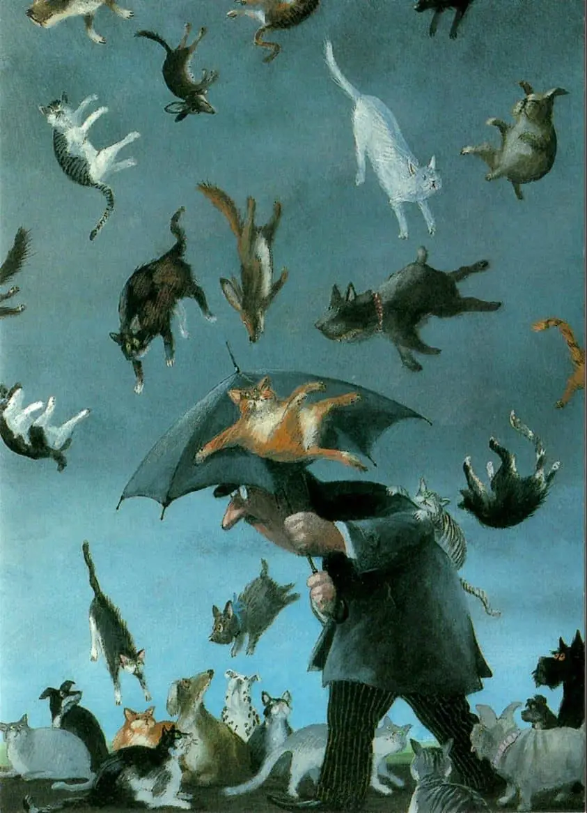 Gerhard Glück (German, b.1944) - Cats & Dogs umbrella