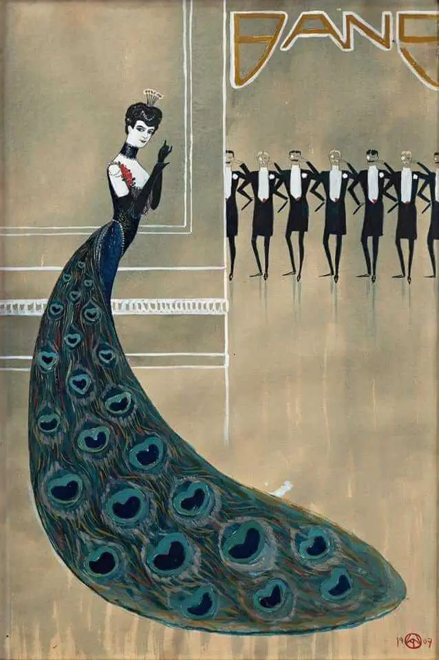 Kay Nillson 1907 peacock dress