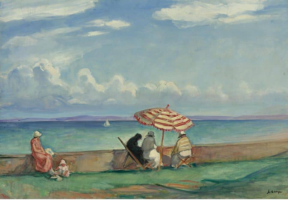 Le parasol a la terrasse de Morgat, Henri Lebasque, 1924