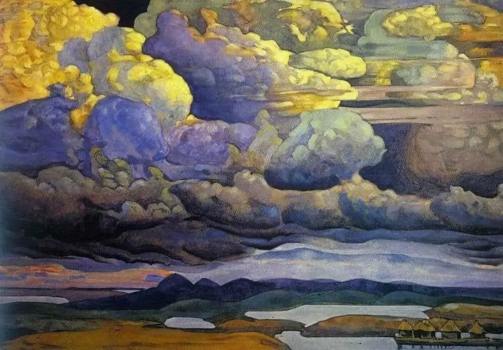 Nicholas Roerich (1874 - 1947) La bataille des cieux, 1912 clouds