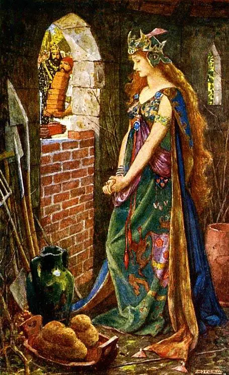 'The Princess Imprisoned In The Summerhouse' by H.J. Ford, from 'The Orange Fairy Book' (1906)